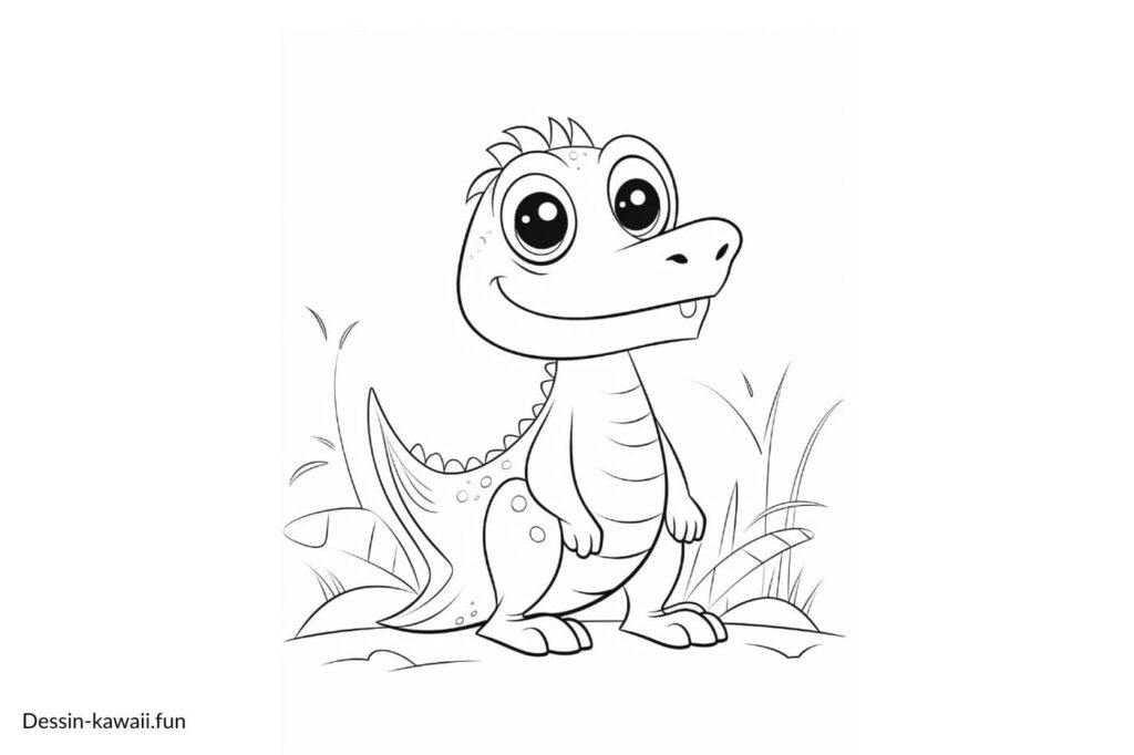 coloriage bébé crocodile