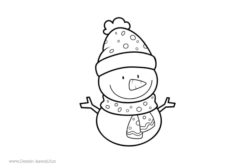 coloriage bonhomme de neige avec bonnet