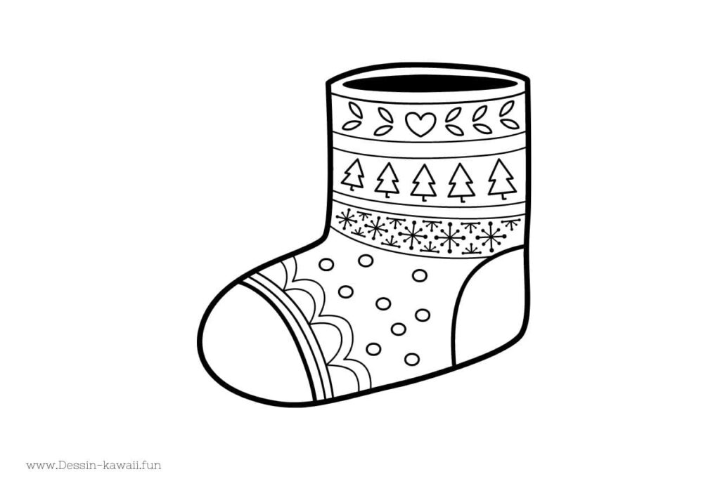 coloriage chaussette de noel