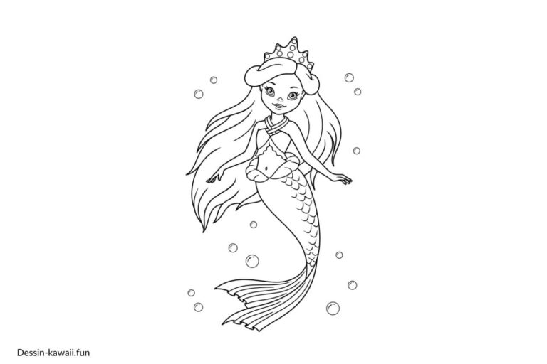 Coloriage Sirene - Dessin de Sirène GRATUIT à imprimer