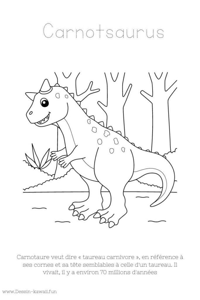 coloriage dinosaure carnotsaurus