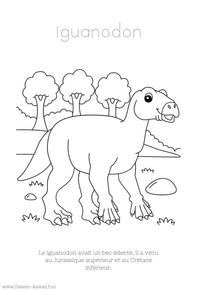 coloriage dinosaure iguanodon