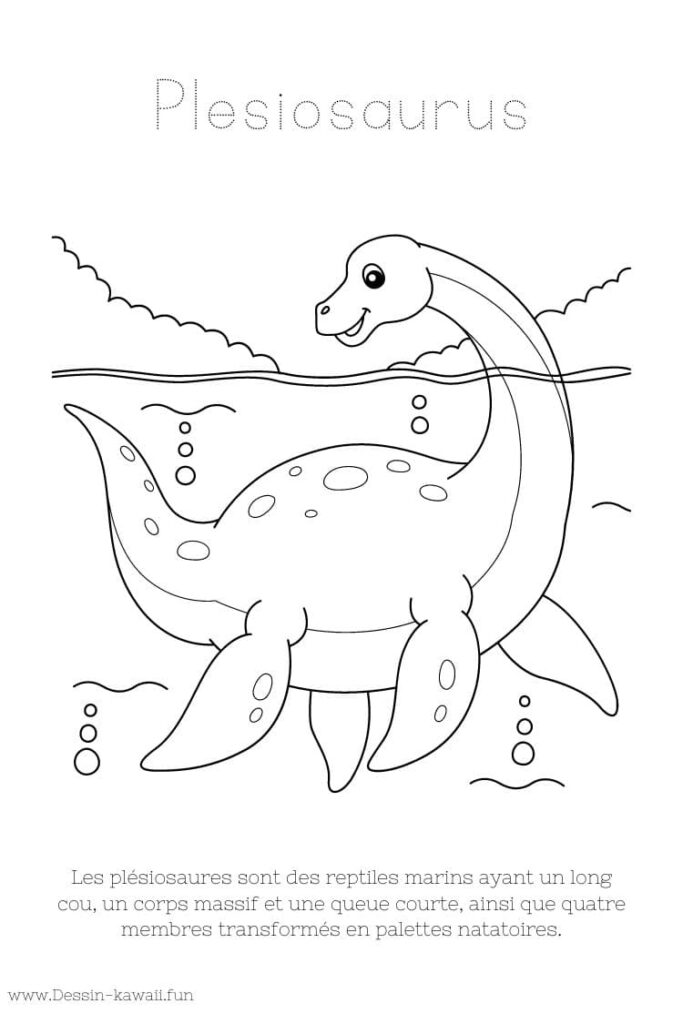 coloriage dinosaure plesiosaurus