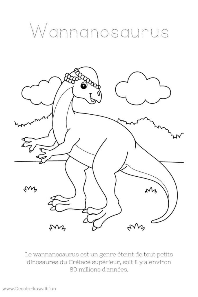 coloriage dinosaure wannanosaurus