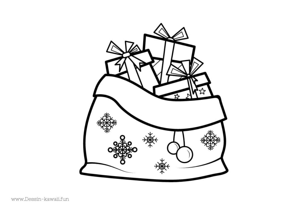 coloriage sac a cadeaux du père noel