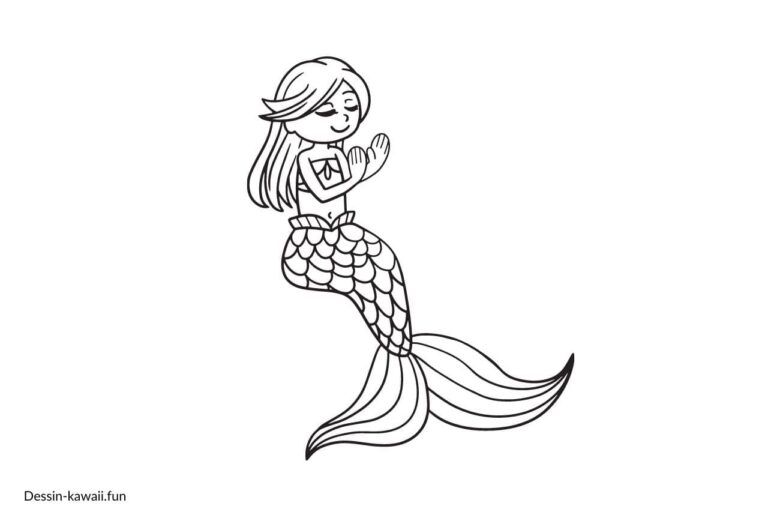 Coloriage Sirene - Dessin de Sirène GRATUIT à imprimer
