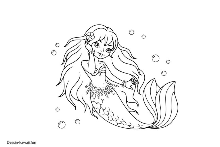Coloriage Sirene - Dessin de Sirène GRATUIT à imprimer