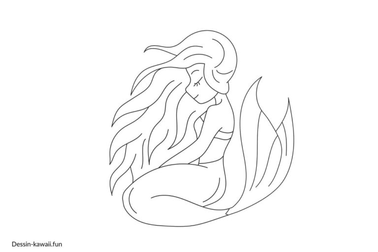 Coloriage Sirene - Dessin de Sirène GRATUIT à imprimer