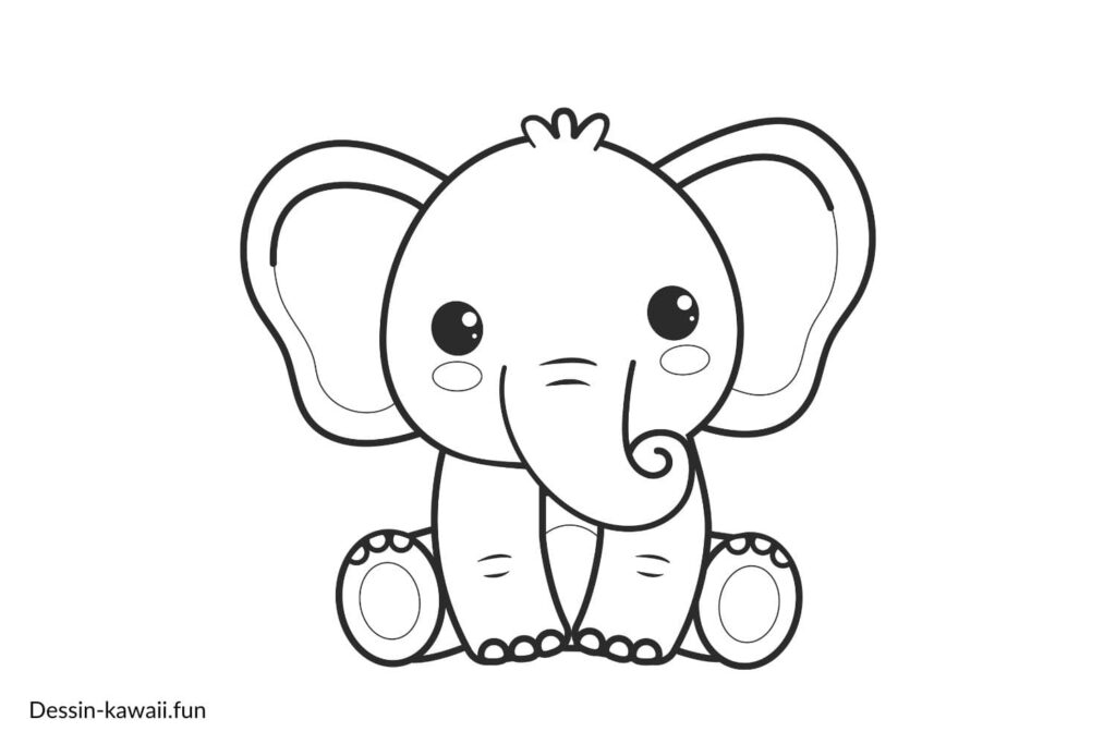 éléphant kawaii