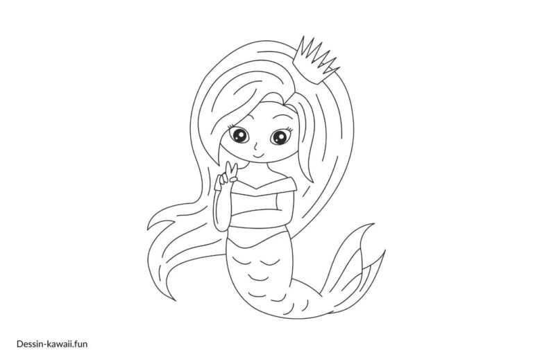 Coloriage Sirene - Dessin de Sirène GRATUIT à imprimer