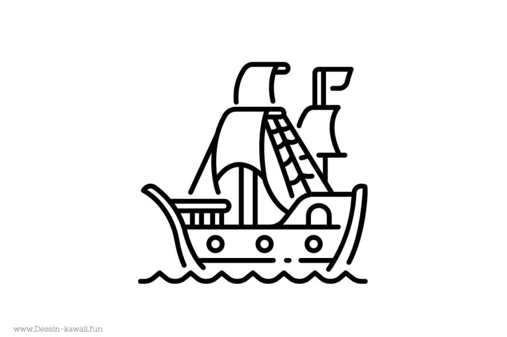 coloriage bateau de pirates maternelle