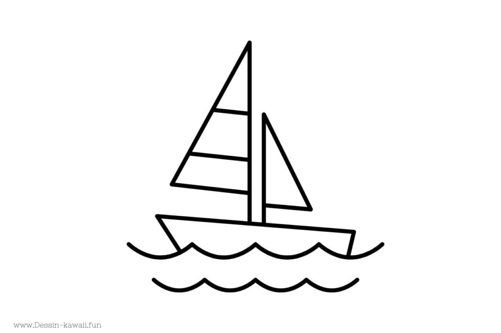 coloriage bateau en mer maternelle