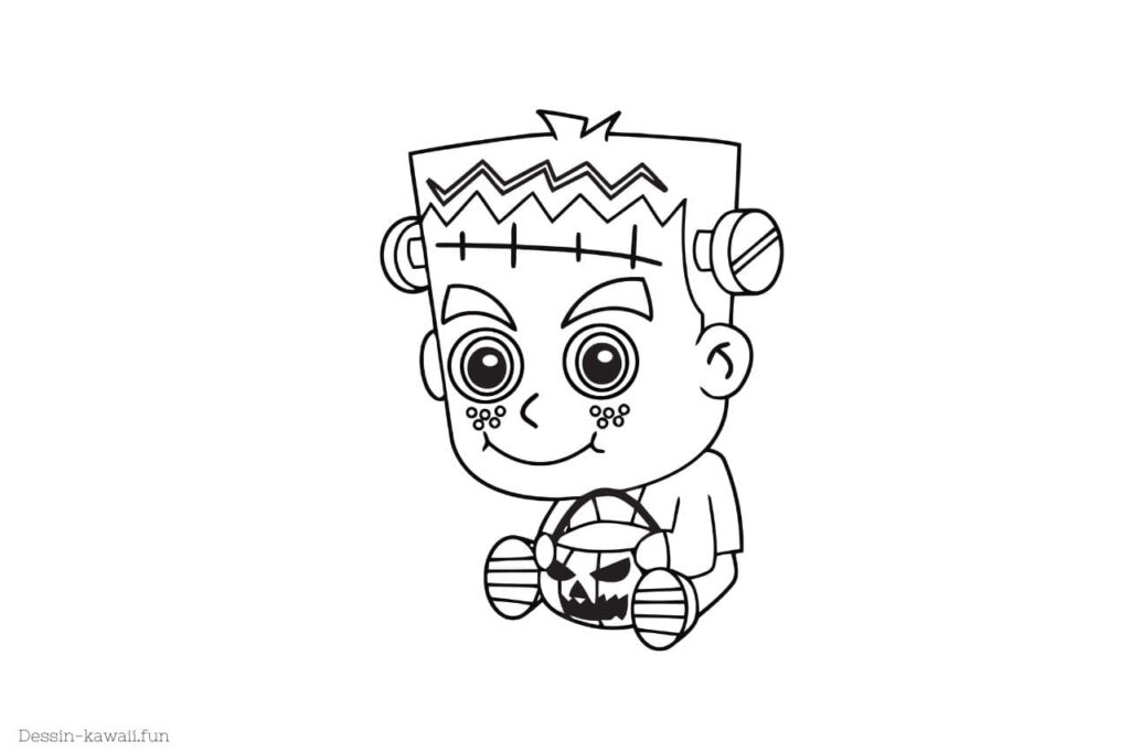 coloriage frankenstein enfant