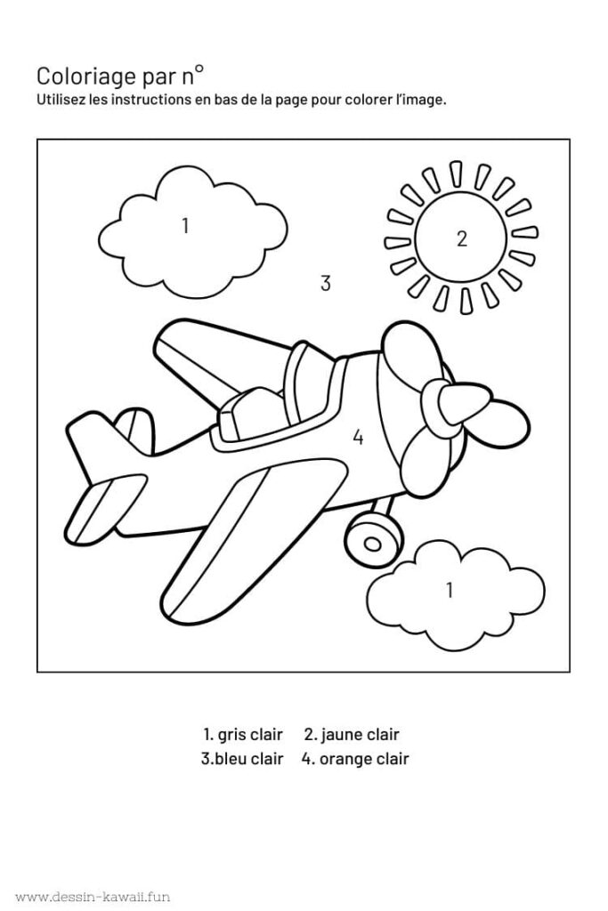 coloriage magique avion