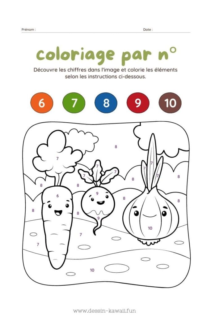 coloriage magique légumes