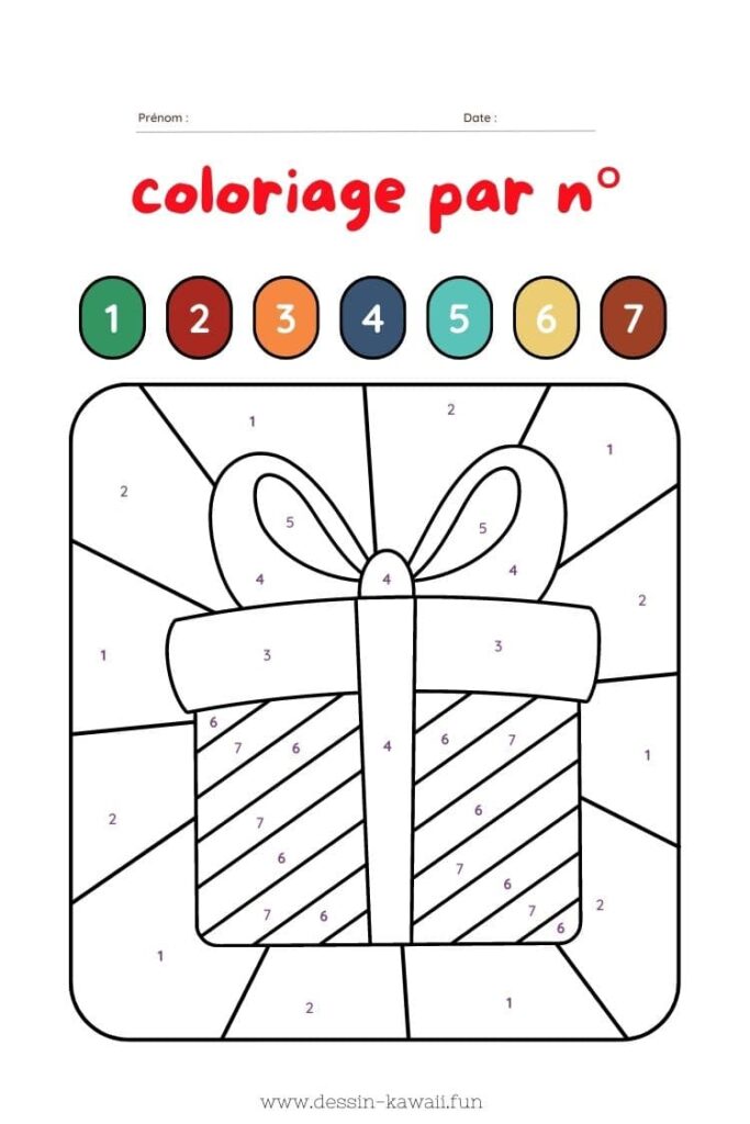 coloriage magique noel cadeaux