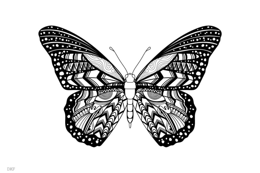 coloriage papillon mandala