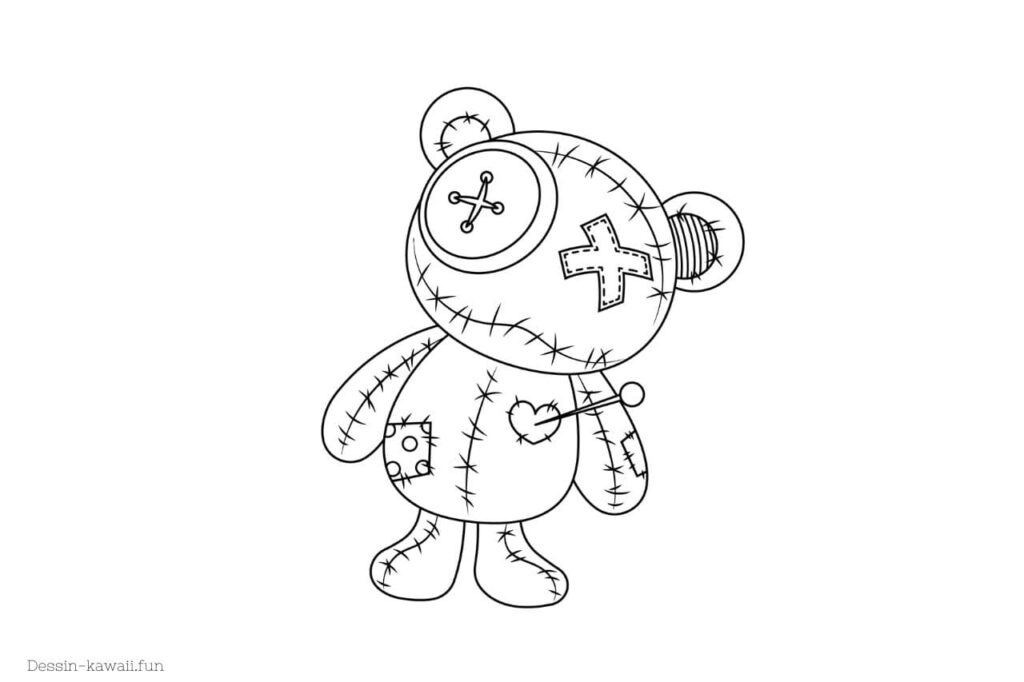 coloriage peluche zombie