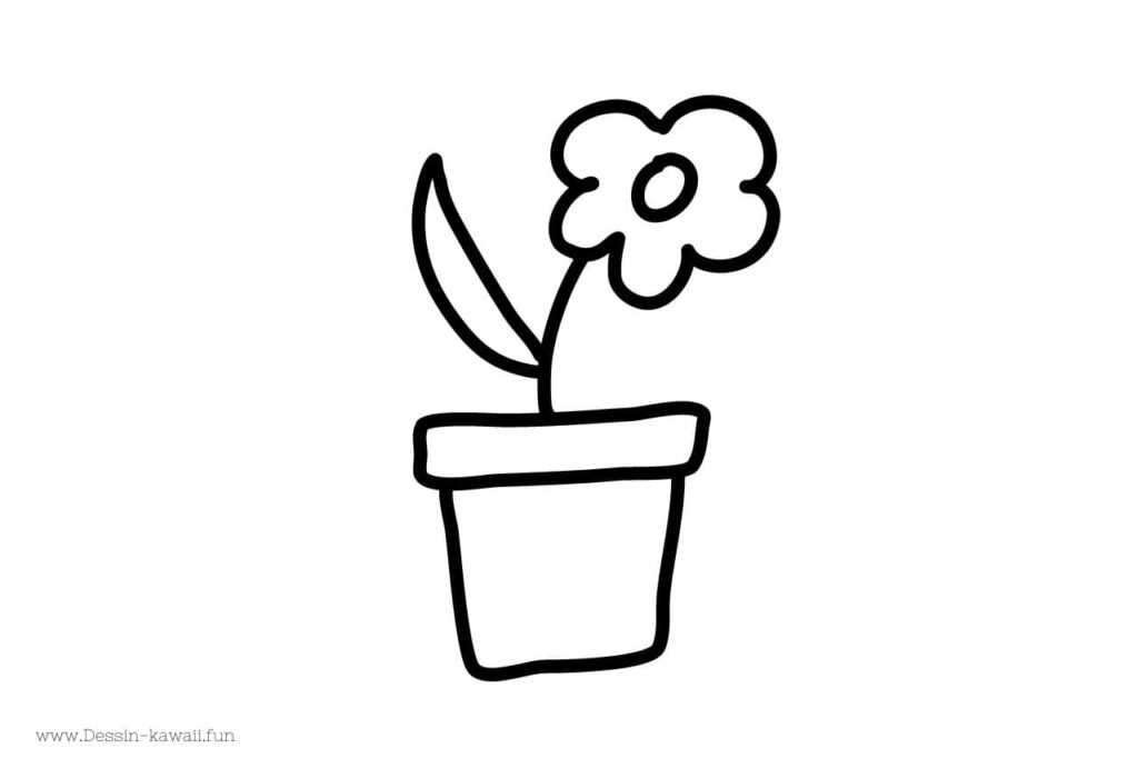 coloriage pot de fleur maternelle