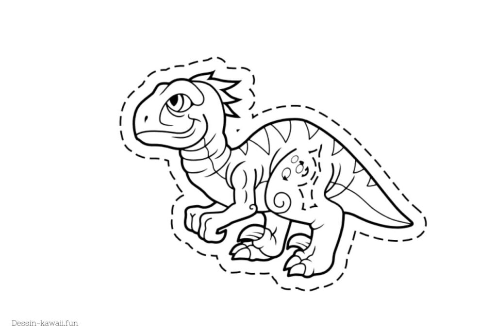 Coloriage Dinosaure enfant en Ligne Gratuit à imprimer