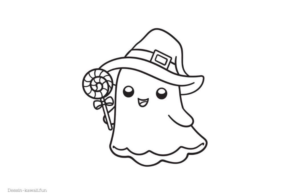 fantôme kawaii va fêter halloween