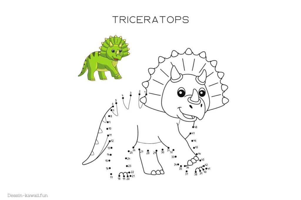 point a relier dinosaure triceratops