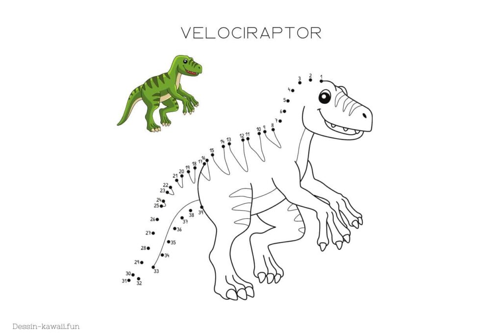 point a relier dinosaure velociraptor