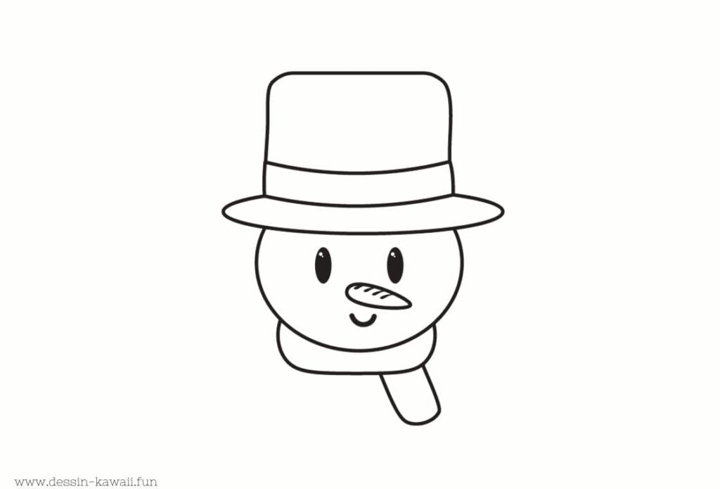 Coloriage bonhomme de neige avec son chapeau