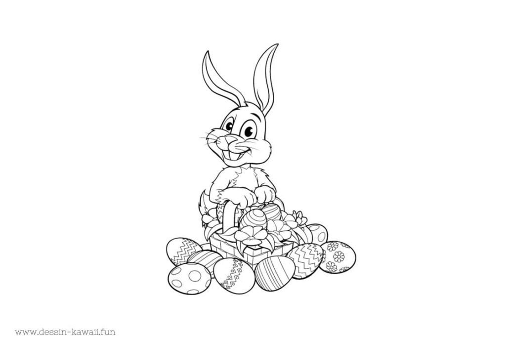 coloriage lapin pâques