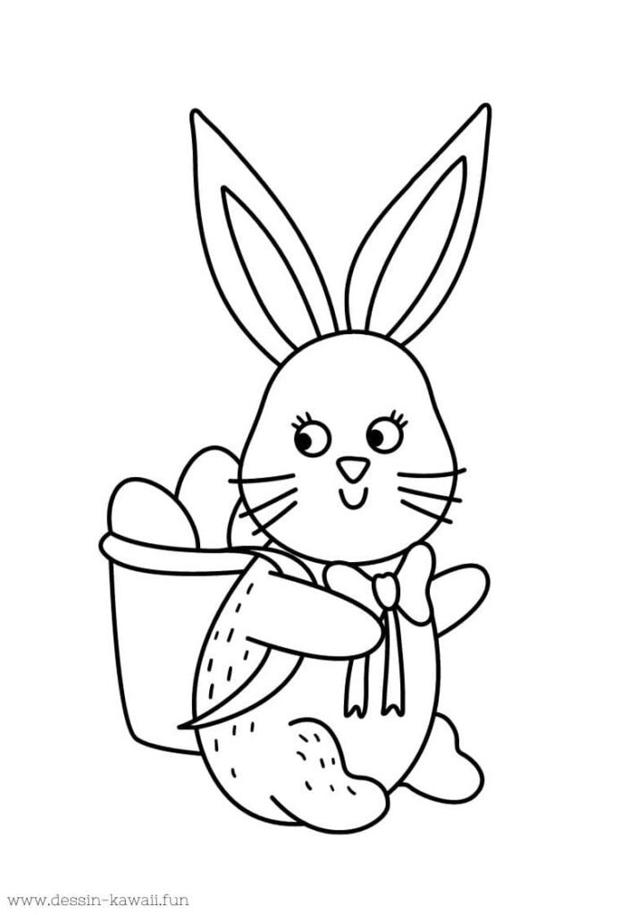 dessin de lapin de paques