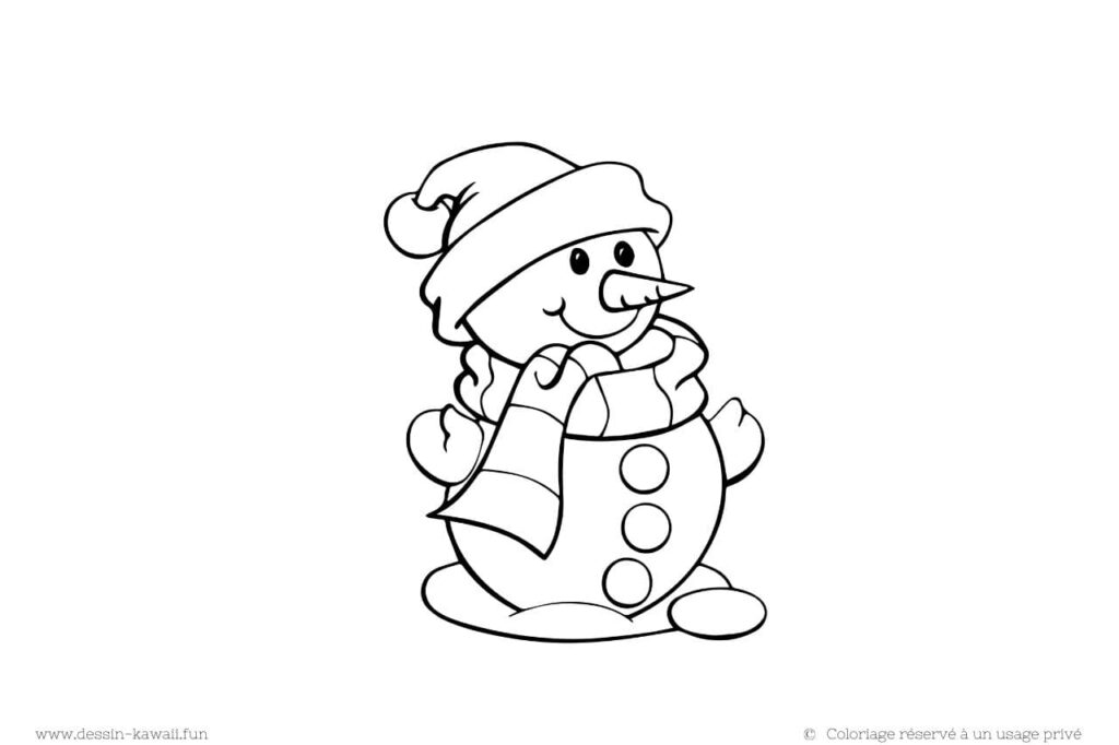 bonhomme de neige coloriage