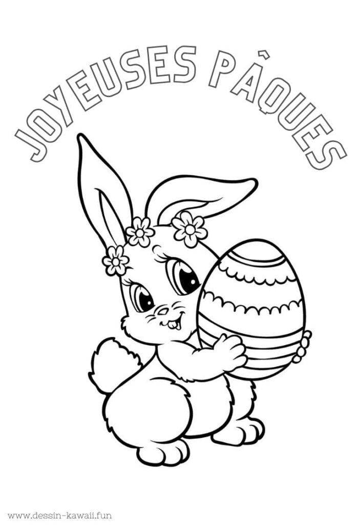 carte joyeuses pâques à colorier