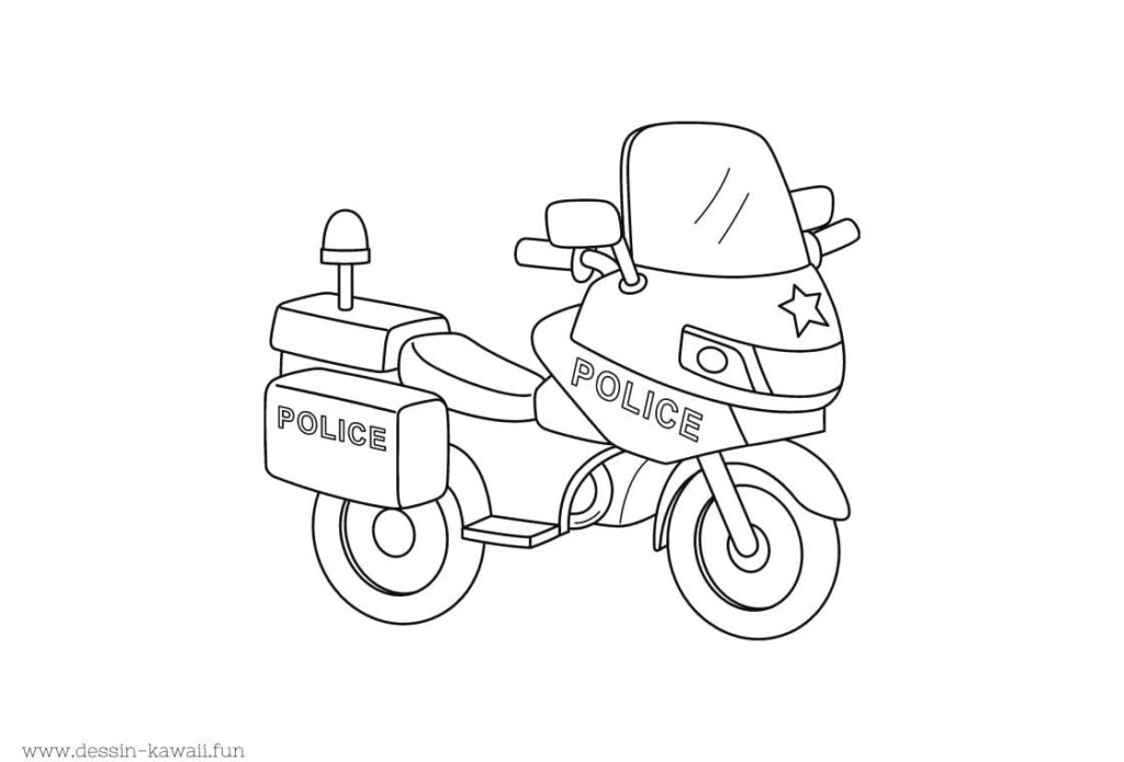 coloriage moto police