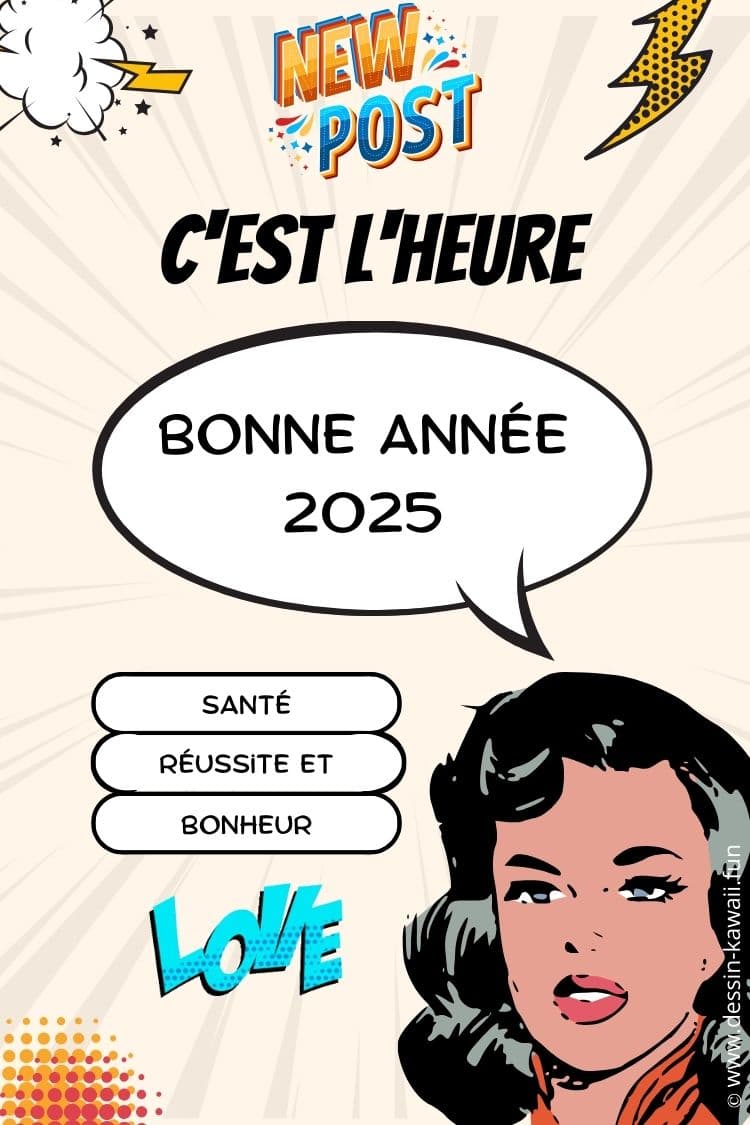 Carte Bonne Année 2025 GRATUITE souhaiter Nouvel An