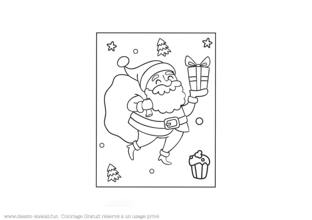 coloriage à imprimer pere noel