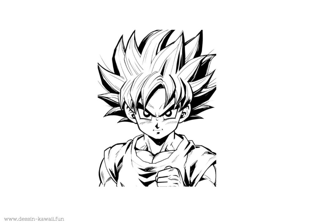 coloriage manga son goku