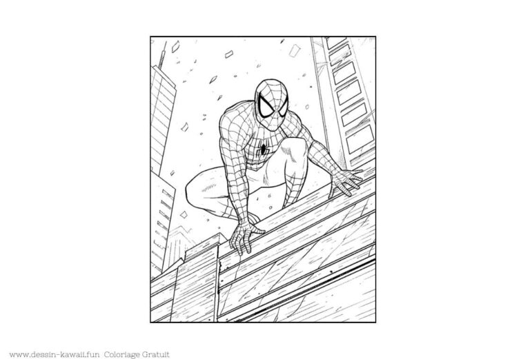 Coloriage Spiderman | Dessin de l'Homme Araignée GRATUIT