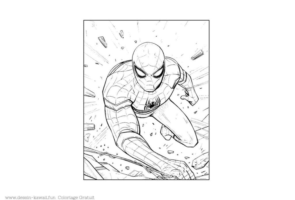 coloriage spiderman difficile