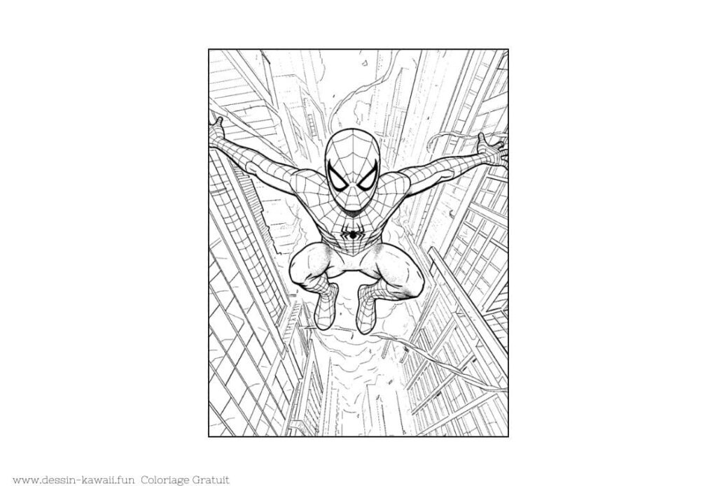 dessin coloriage spiderman