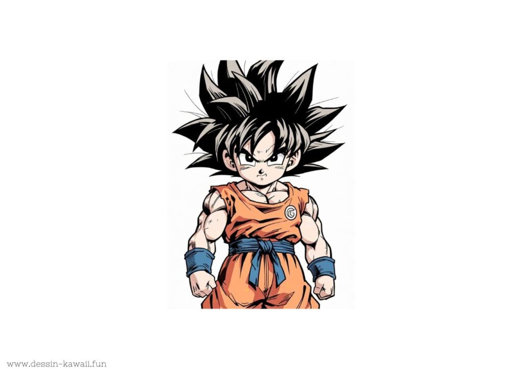 dessin son goku couleur