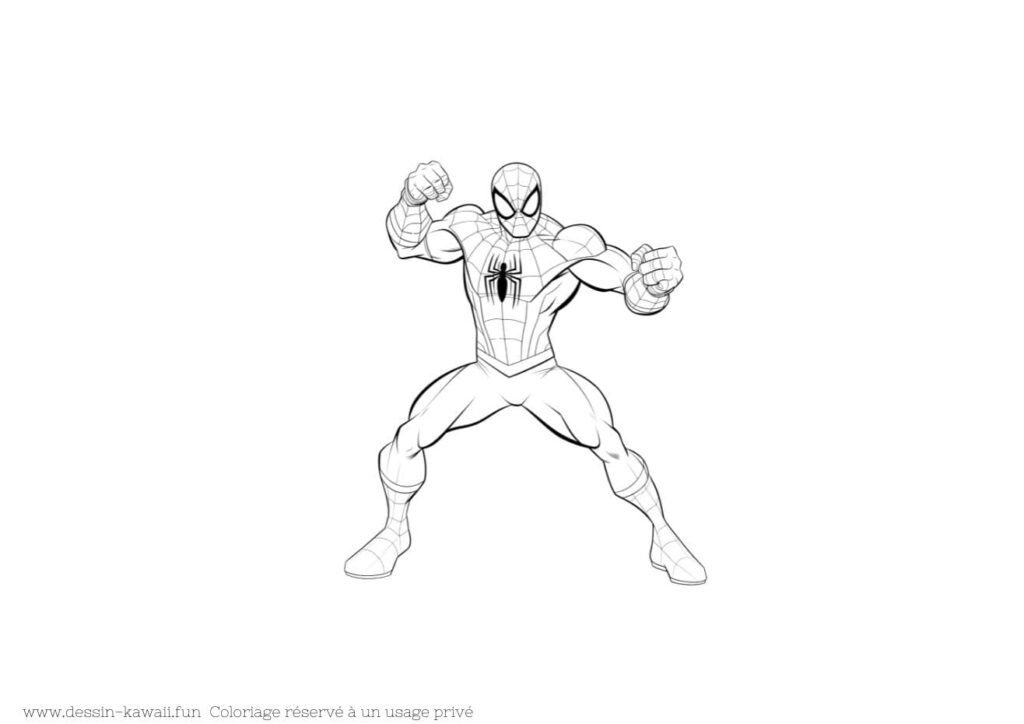 dessin spiderman a colorier