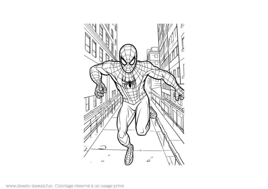 dessin spiderman a colorier PDF