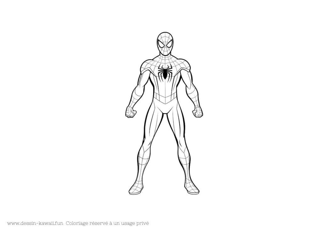 facile coloriage spiderman