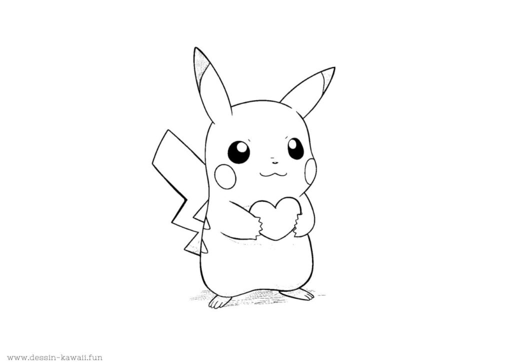 coloriage à imprimer pikachu