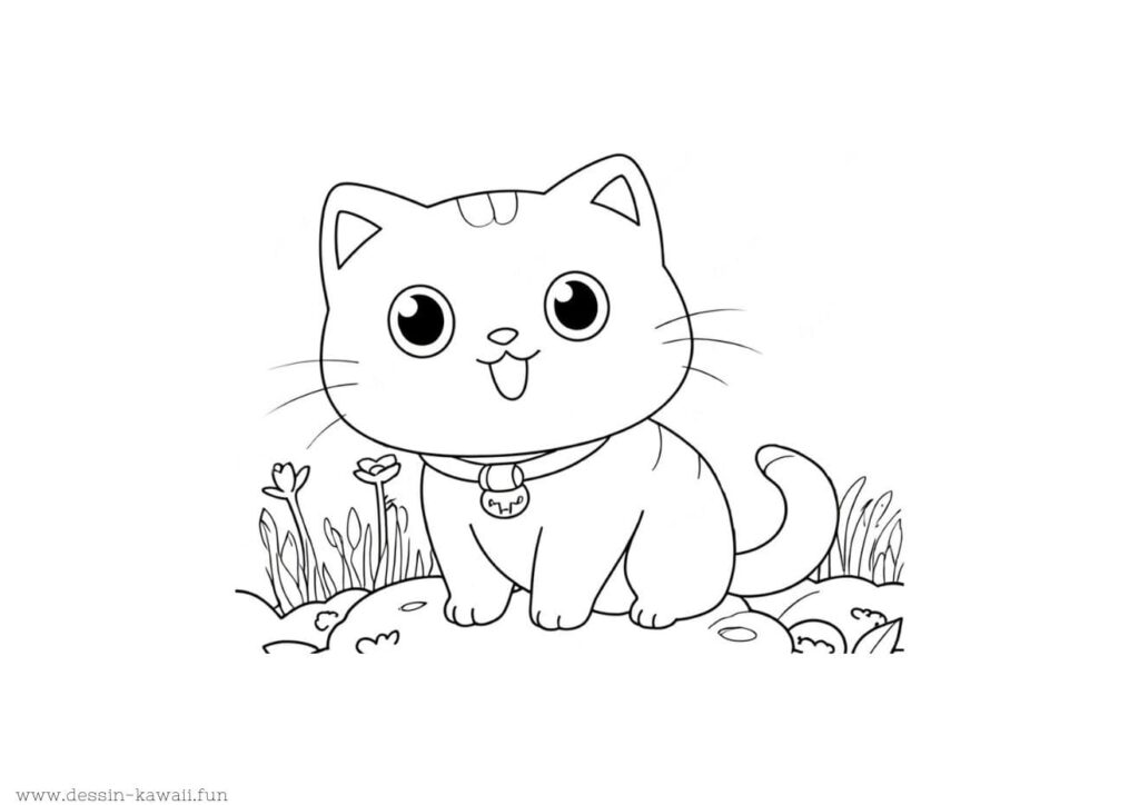 coloriage chat mignon