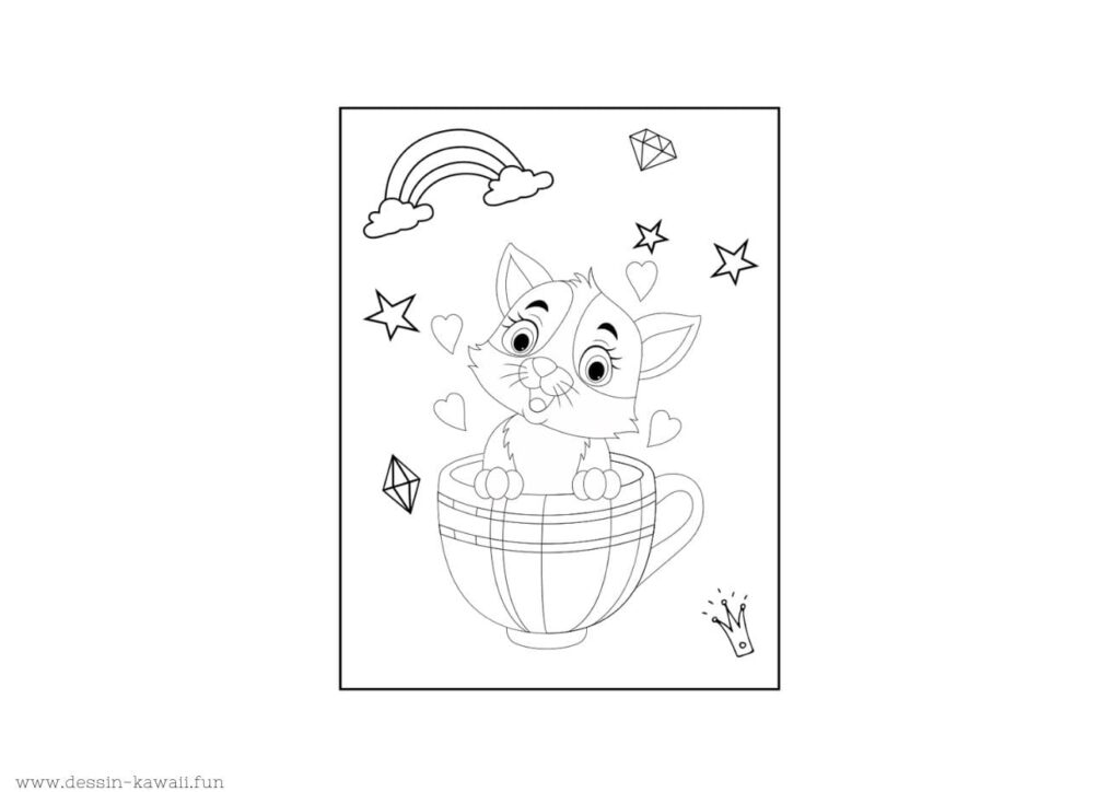 coloriage de chaton mignon