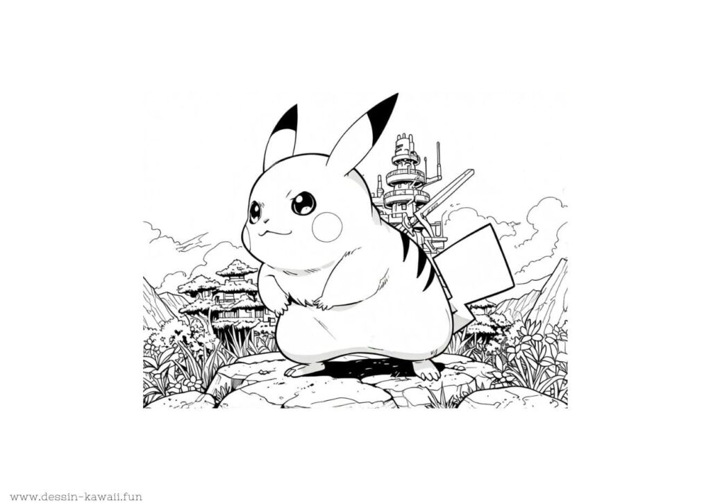 coloriage dessin pikachu