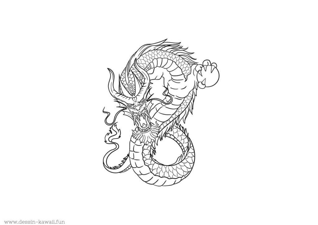 coloriage dragon chinois