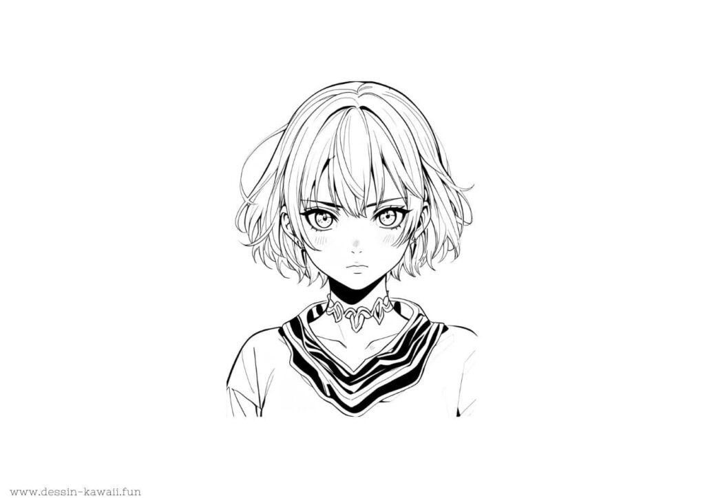 coloriage manga femme