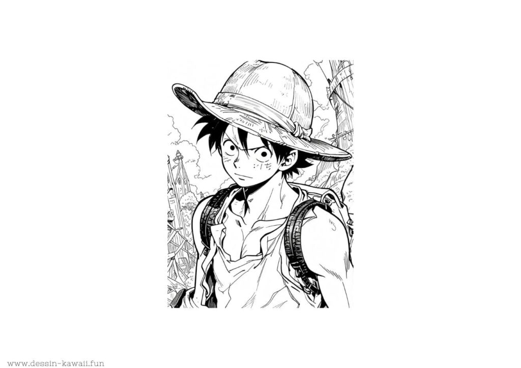 coloriage one piece luffy